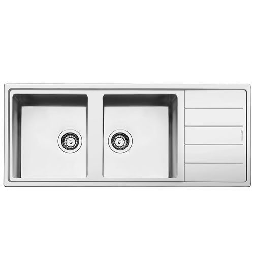 Évier 2 bacs - LDR116SA - SMEG - avec égouttoir / en inox 304 / encastrable