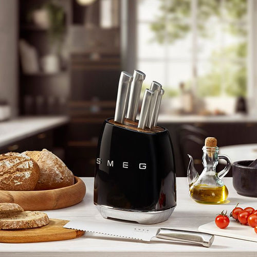 Couteau à pain avec manche en métal - KBSF02BL - SMEG - avec lame en métal
