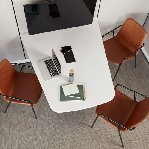 Table bistrot contemporaine - STRUCTURE - Allsteel - en stratifié / avec piètement en métal / ronde