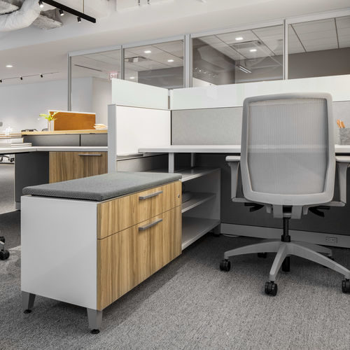Armoire de classement basse - INVOLVE - Allsteel - haute / stratifiée / avec porte battante