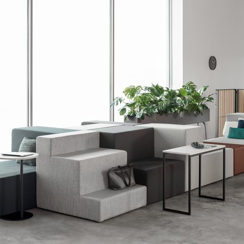 Banquette modulable - RISE - Allsteel - contemporaine / en tissu / avec piètement en stratifié