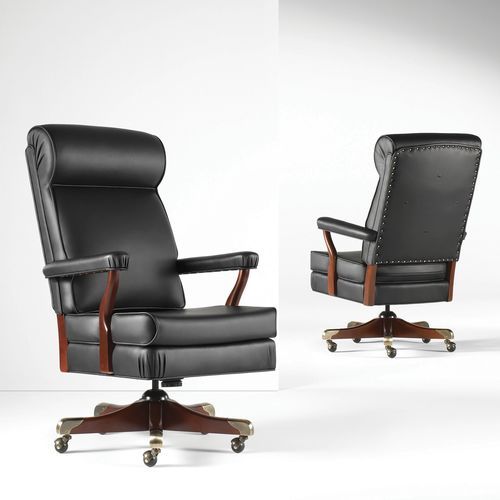 Fauteuil de direction contemporain - WASHINGTON - Allsteel - en cuir / en bois de feuillus / avec dossier haut