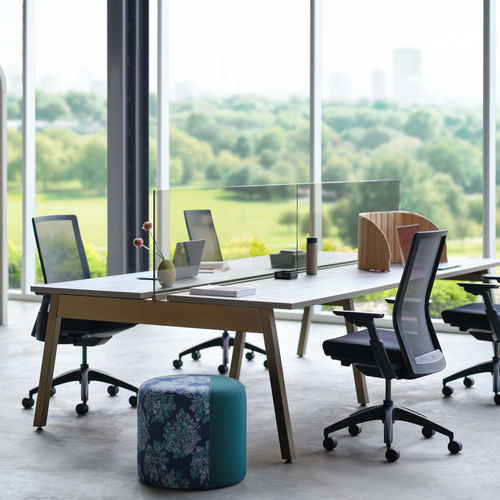 Séparateur de bureau sur bureau - FURTHER - Allsteel - en tissu / en verre / stratifié