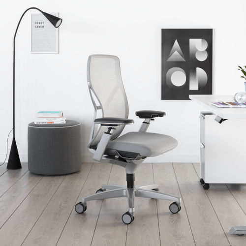 Fauteuil de bureau contemporain - ACUITY - Allsteel - en résille / en cuir / en aluminium