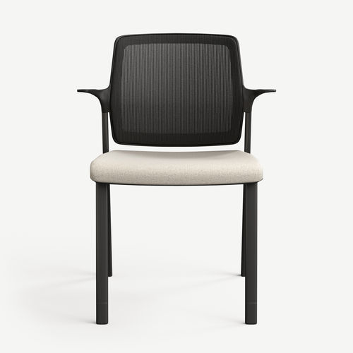 Chaise visiteur contemporaine - EVO - Allsteel - d'intérieur / en résille / avec dossier haut