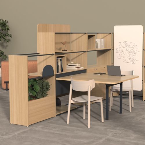 Étagère contemporaine - HORIZON - Allsteel - en bois / pour stockage / marron