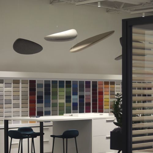 Panneau acoustique pour mur - DELTA - Allsteel - pour plafond / en tissu / géométrique