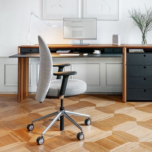 Chaise de bureau contemporaine - MARVA - girsberger - d'intérieur / en tissu / en cuir