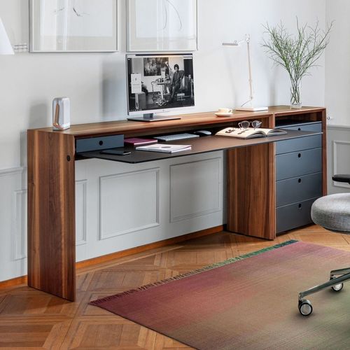 Bureau sur pied - LA PUNT - girsberger - contemporain / en chêne / en noyer américain