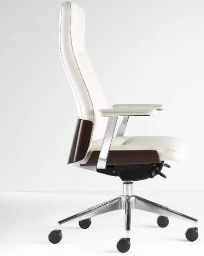 Fauteuil de direction contemporain - OLLA  - Gunlocke - en cuir / en bois / avec dossier haut