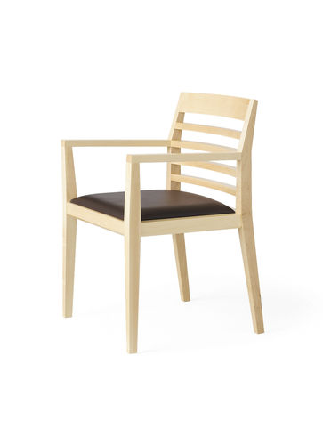Chaise visiteur de style - STRETTO - Gunlocke - en tissu / avec piètement en bois / tapissée