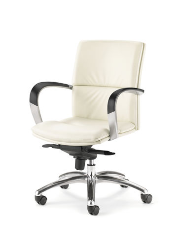Chaise de bureau contemporaine - ALTI - Gunlocke - en cuir / tapissée / à roulettes