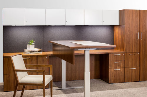 Bureau pour open space - Gunlocke - contemporain / en placage de bois / en stratifié