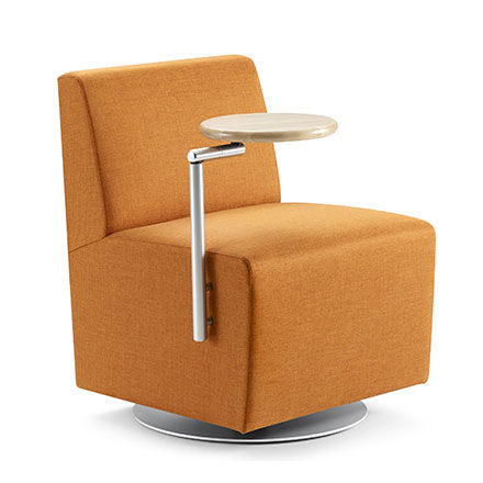 Fauteuil visiteur contemporain - ROUNDABOUT - Gunlocke - en cuir / en tissu / à tablette