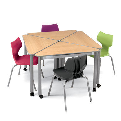 Table d'enseignement contemporaine - UXL WING  - smith system - en métal / en stratifié / triangulaire