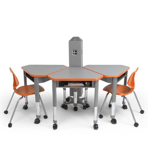 Table d'enseignement contemporaine - INTERCHANGE DIAMOND - smith system - en stratifié / triangulaire / avec tiroir