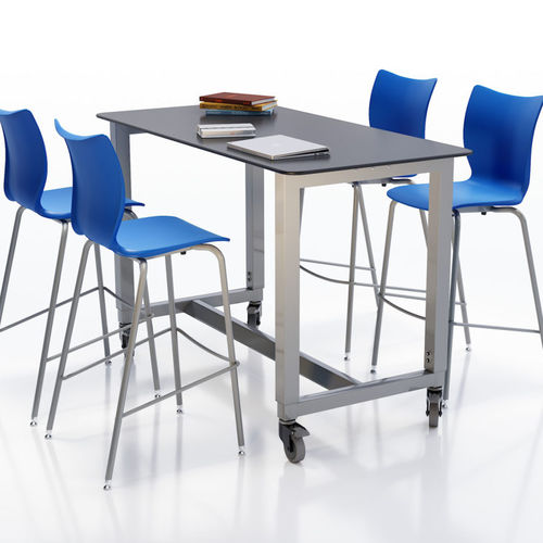 Table contemporaine - Deep Trespa® - smith system - en bois / avec piètement en acier / rectangulaire