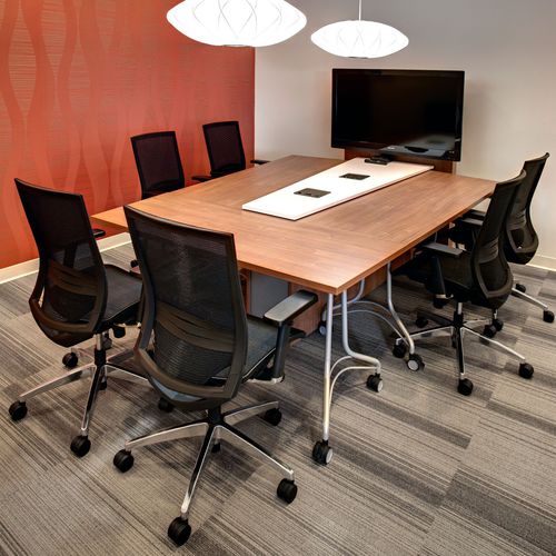 Table de réunion contemporaine - BACKBONE - KI - en bois / en acier / avec piètement en métal