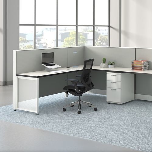 Séparateur de bureau sur bureau - UNITE - KI - au sol / en tissu / en verre