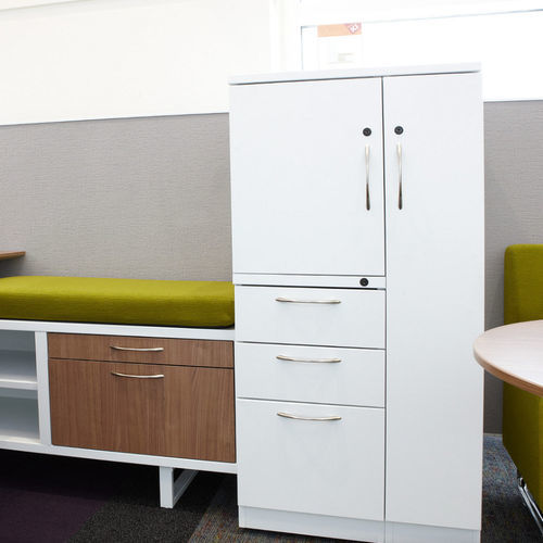 Caisson de bureau en acier - U-SERIES - KI - stratifié / en laiton / à 2 tiroirs
