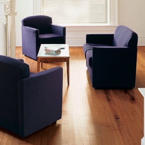 Fauteuil visiteur contemporain - JESSA - KI - en cuir / en mousse de polyuréthane / en stratifié