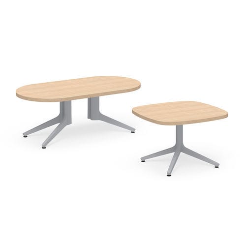 Table d'appoint contemporaine - TRIBUTAIRE&trade; - KI - en stratifié haute pression / avec piètement en aluminium / rectangulaire