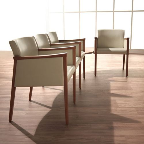 Sièges sur poutre en acier - AFFINA - KI - en tissu / en bois / en cuir