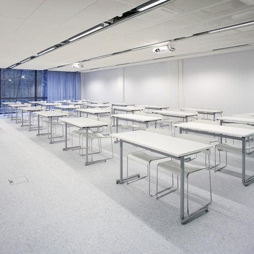 Table d'enseignement contemporaine - KLIK - ISKU - en bois / en aluminium / rectangulaire