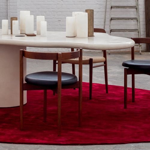 Tapis contemporain - COBOLL - JOV - uni / en coton / rond