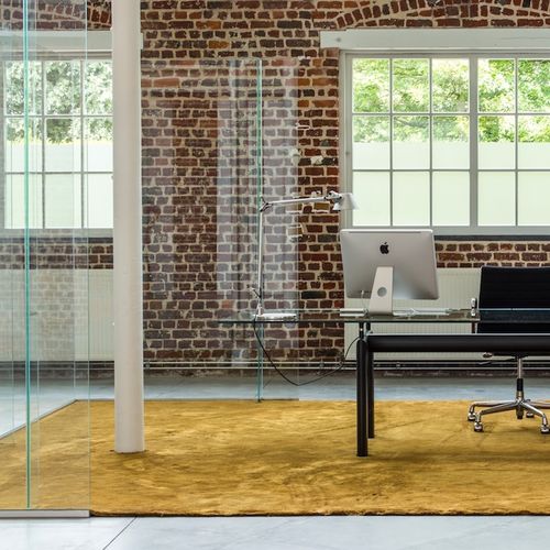 Tapis contemporain - FAME - JOV - uni / en lin / rectangulaire