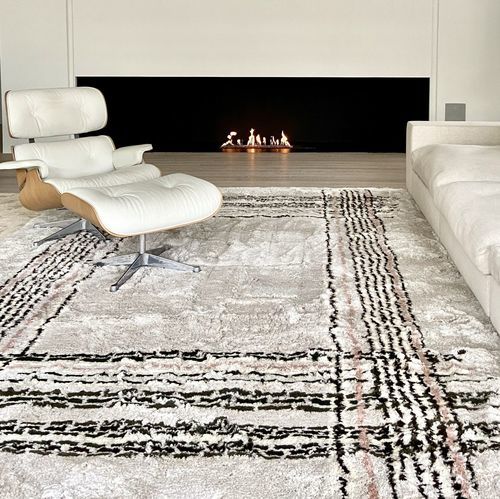 Tapis contemporain - Checks - JOV - à motif / en laine de Nouvelle Zélande / en tencel®