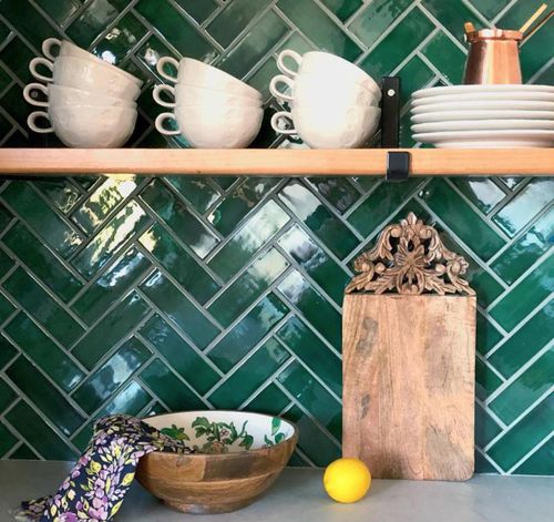 Carrelage en céramique - HERRINGBONE - Mercury Mosaics - brillant / d'intérieur / mural