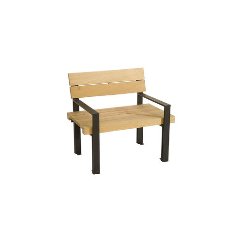 Fauteuil urbain contemporain - LINEA SEDIA - GUYON - en bois / en bois / écolabel FSC