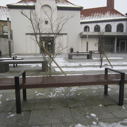 Banc public contemporain - LINEA PANCA - GUYON - en bois / en métal / sans dossier