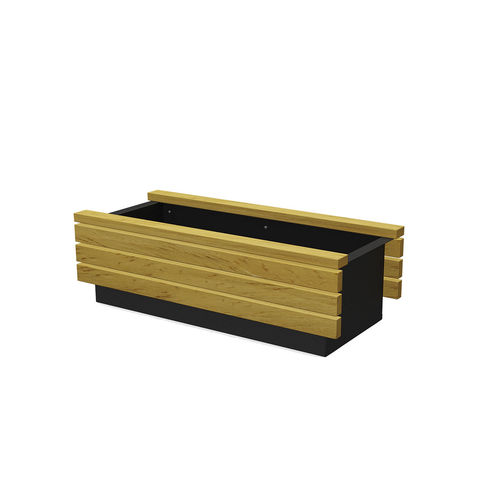 Jardinière en polyester - LINEA FIORE - GUYON - en métal / en bois / rectangulaire