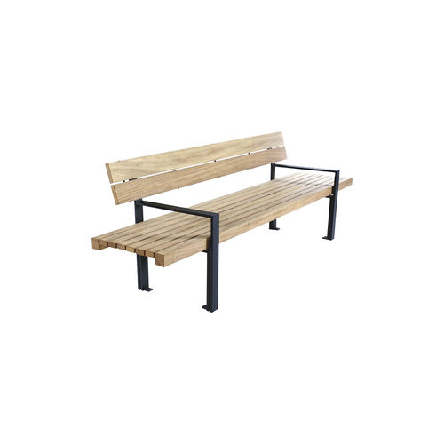 Banc public contemporain - LINEA - GUYON - en polyester / en métal / en bois