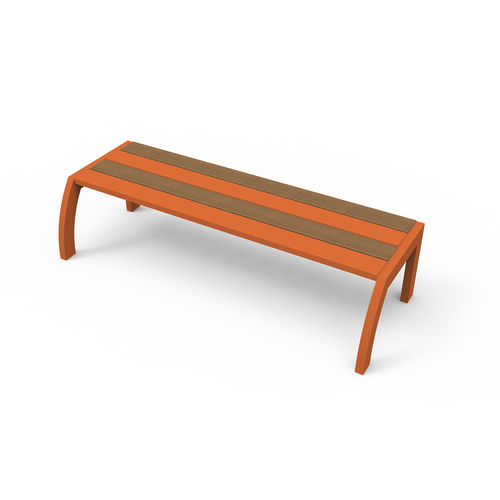 Banc public contemporain - MEZZO - GUYON - en bois / en métal / avec dossier