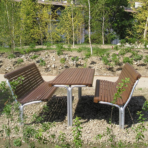 Table de pique-nique classique - 324 T - GUYON - en métal / en bois / avec piètement en métal