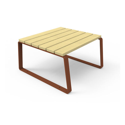 Table basse moderne - FEEL - GUYON - en métal / en bois / avec piètement en métal