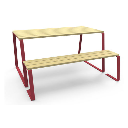 Ensemble table et bancs contemporain - FEEL  - GUYON - classique / en bois / en métal