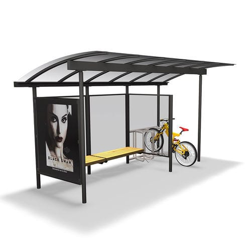 Abribus en métal - COMBI - GUYON - en bois exotique / en polycarbonate / en acrylique