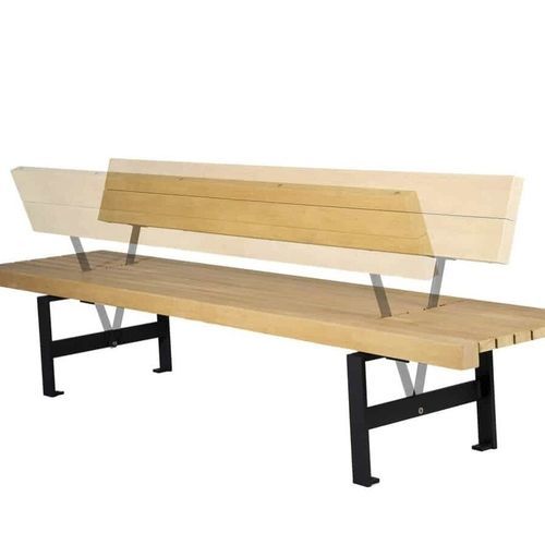 Banc public contemporain - LINEA - GUYON - en polyester / en métal / en bois