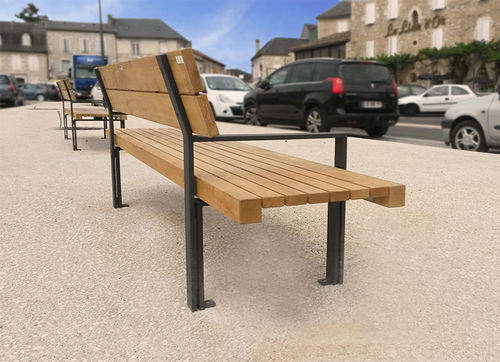 Banc public contemporain - LINEA SEDUTA  - GUYON - en polyester / en métal / en bois