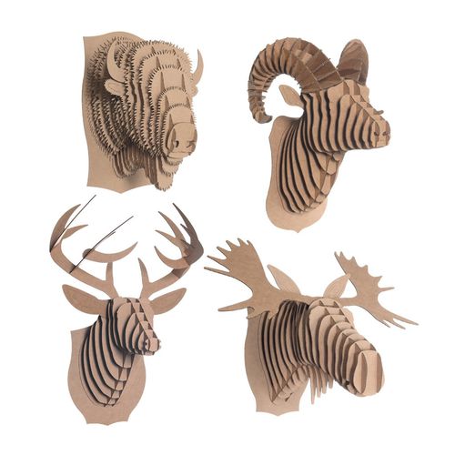 Sculpture en carton - NORTH AMERICAN ANIMALS SET - cardboard safari - murale