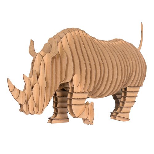 Sculpture en carton - RAMBLING ROBBIE FULL BODY RHINO - cardboard safari - murale