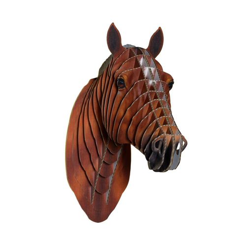 Sculpture en carton - PIPPIN LIFELIKE HORSE HEAD - cardboard safari - murale