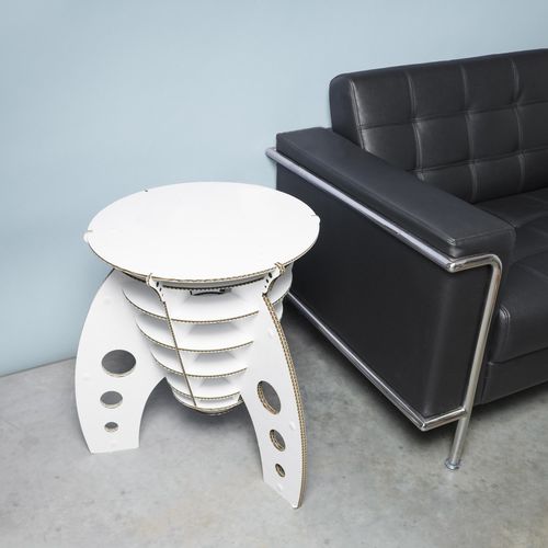Table d'appoint contemporaine - ROCKET - cardboard safari - en carton / ronde / résidentielle