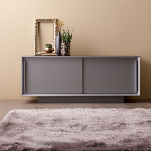 Armoire de classement basse - KAI - Nucraft - en placage de bois / à portes coulissantes / contemporaine