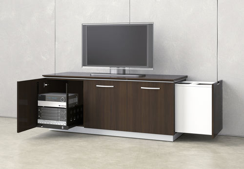 Meuble multimédia contemporain - PERFORMANCE CREDENZA - Nucraft - modulable / pour salle de conférence / en bois laqué