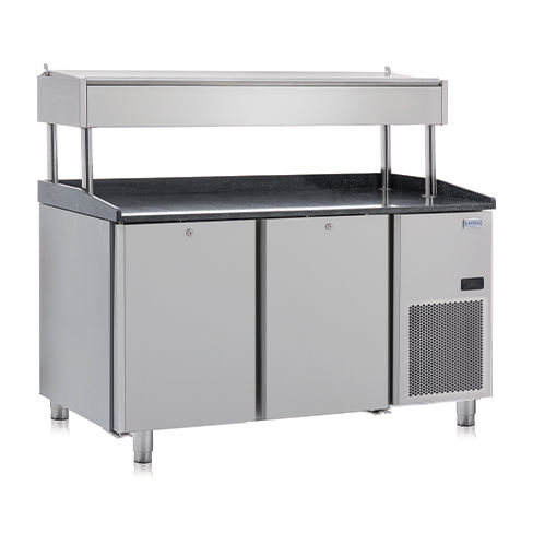 Table de préparation réfrigérée - CHMG Series - Kristal Endustriyel A.S. - en acier inoxydable / avec rangement / professionnelle